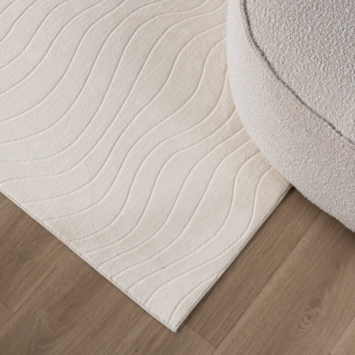 Teppich Wohnzimmer - Charm Waves Weiß - 6