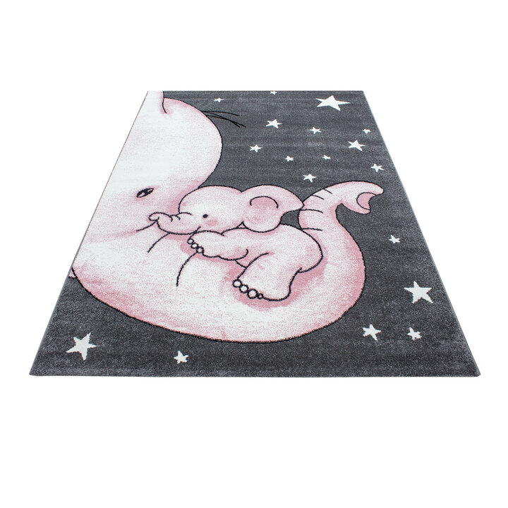 Kinderzimmer Teppich - Anna Elefant Rosa - 1