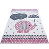 Kinderzimmer Teppich - Anna Elefant Regenschirm Rosa - thumbnail 1