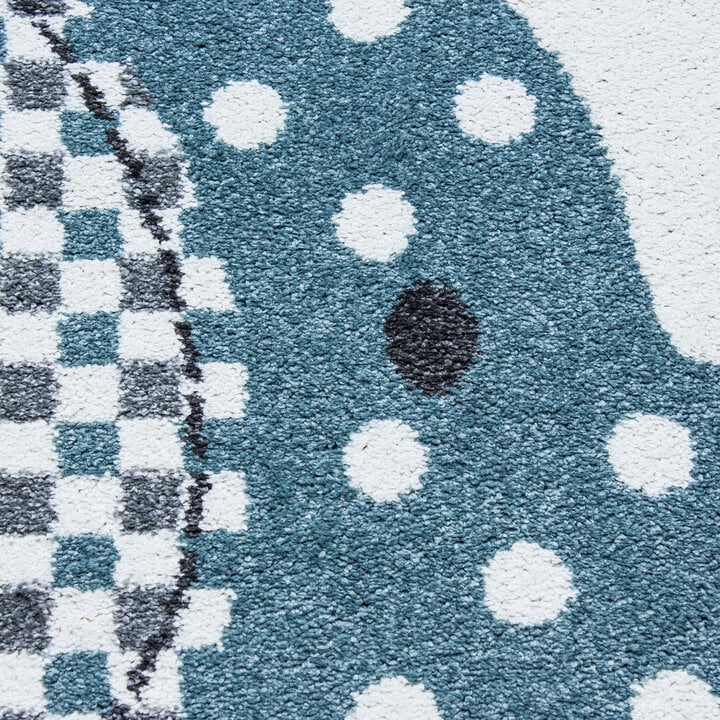 Kinderteppich Rund - Anna Elefant Regenschirm Blau - 1