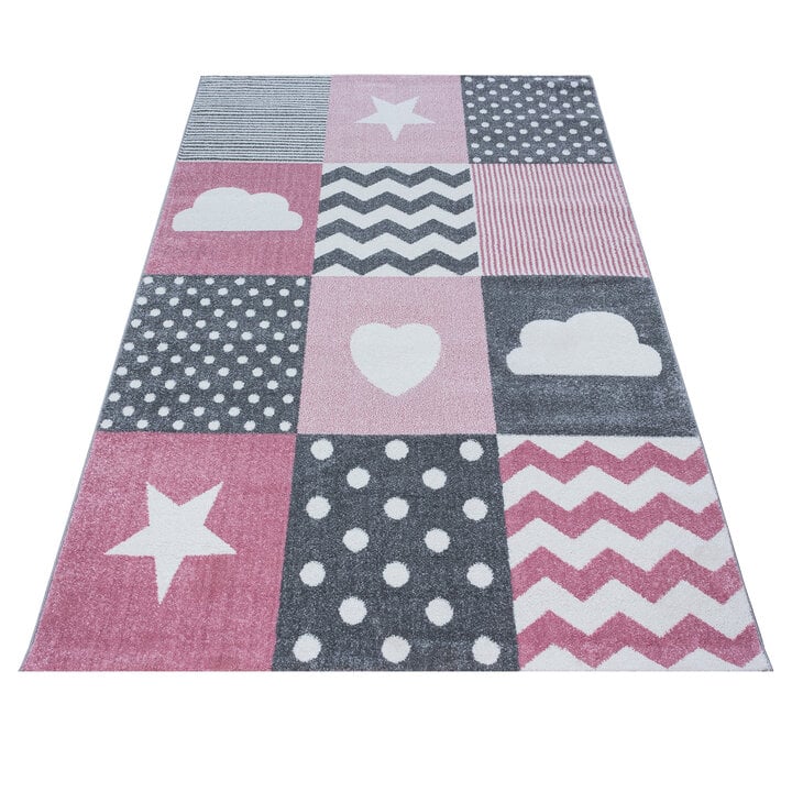 Kinder Teppich - Ava Bunt Rosa - 1