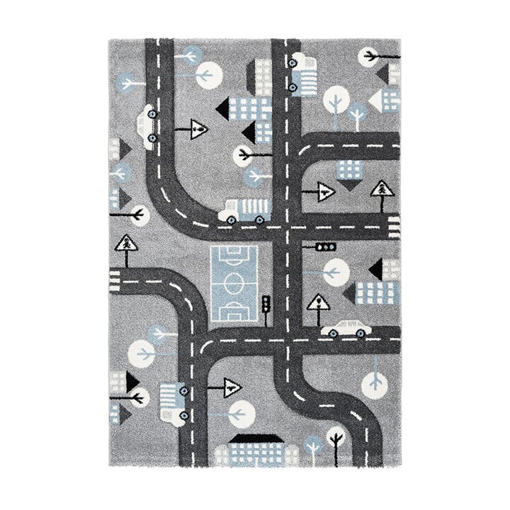 Kinderzimmer Teppich - Atlantic Auto Silber - 1