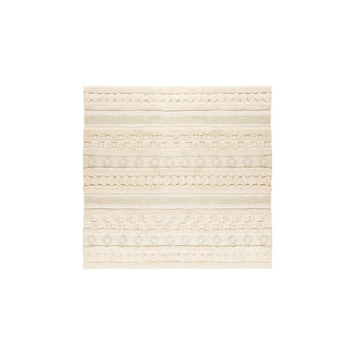 Quadratischer Boho Teppich - Basai 125 Beige - 1
