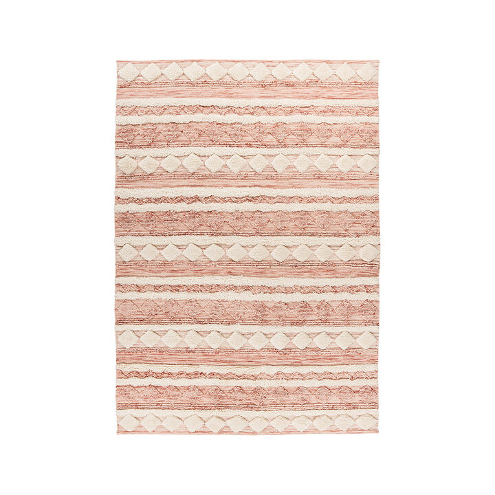 Boho Teppich - Basai 225 Rosa Creme - 1