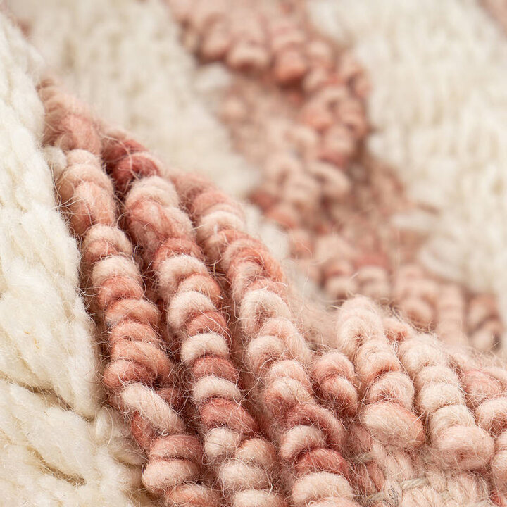 Quadratischer Boho Teppich - Basai 225 Rosa Creme - 2