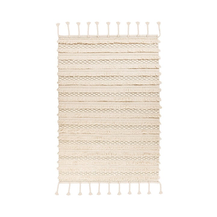 Boho Teppich - Basai Fransen 325 Beige - 1