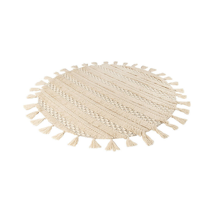 Boho Teppich Rund - Basai Fransen 325 Beige - 2