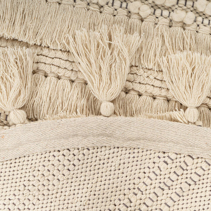 Boho Teppich Rund - Basai Fransen 325 Beige - 4