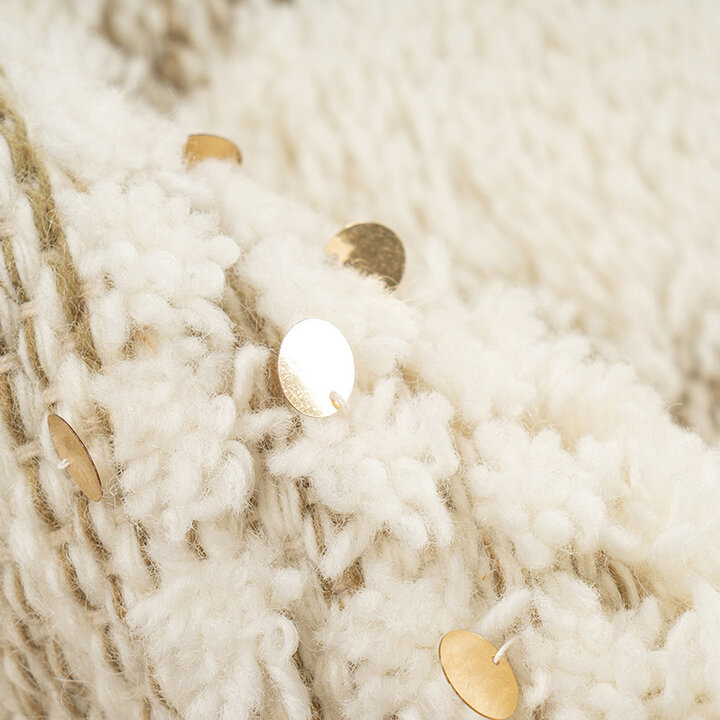 Boho Teppich - Basai Fransen 425 Creme Grün - 3