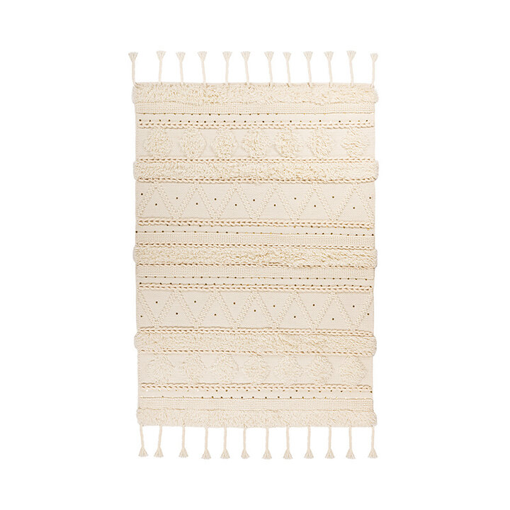 Boho Teppich - Basai Fransen 525 Creme - 1