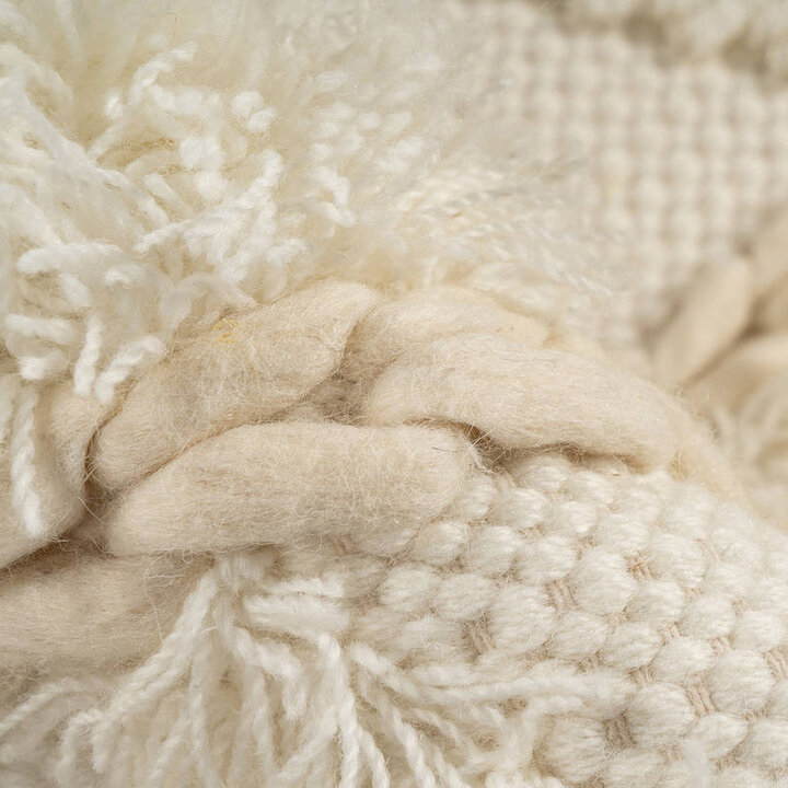 Boho Teppich Rund - Basai Fransen 525 Creme - 3