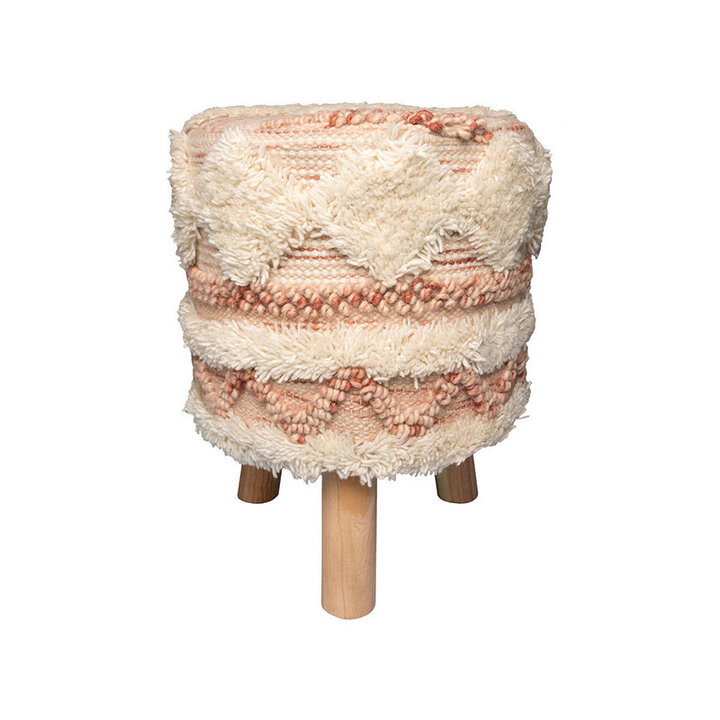 Boho Hocker - Basai 225 Rosa Creme - 1