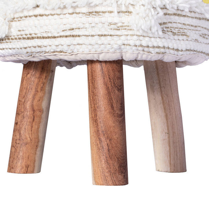 Boho Hocker - Basai 425 Creme Grün - 3