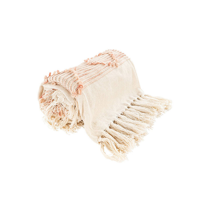 Boho Decke - Basai 225 Rosa Creme - 2