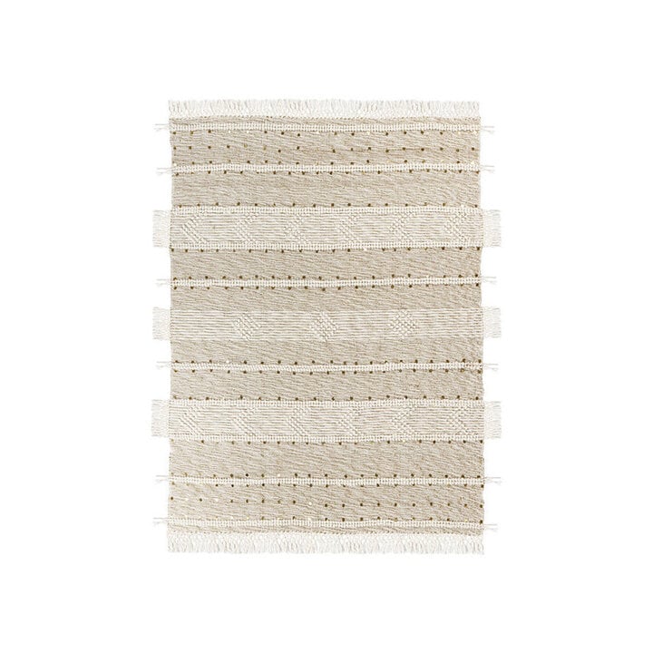Boho Decke - Basai 425 Creme Grün - 1