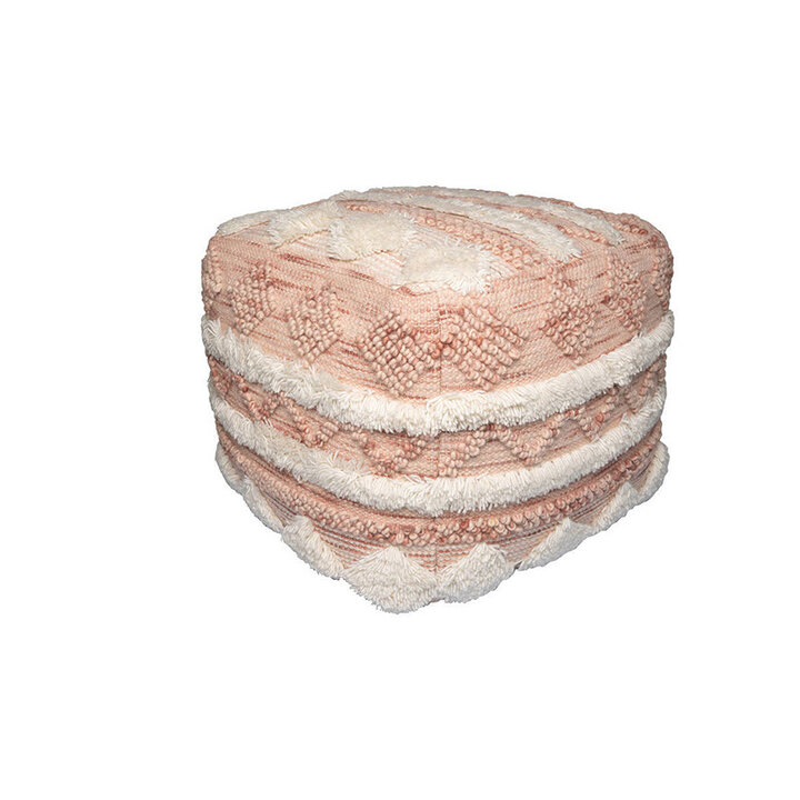 Boho Hocker Würfel - Basai 225 Rosa Creme - 1