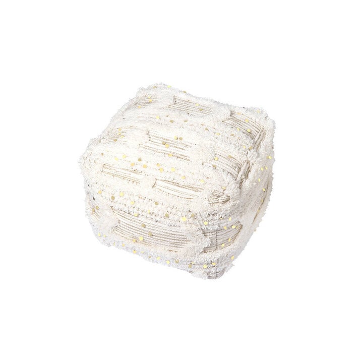 Boho Hocker Würfel - Basai 425 Creme Grün - 1