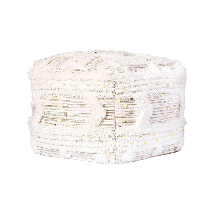 Boho Hocker Würfel - Basai 425 Creme Grün - 2