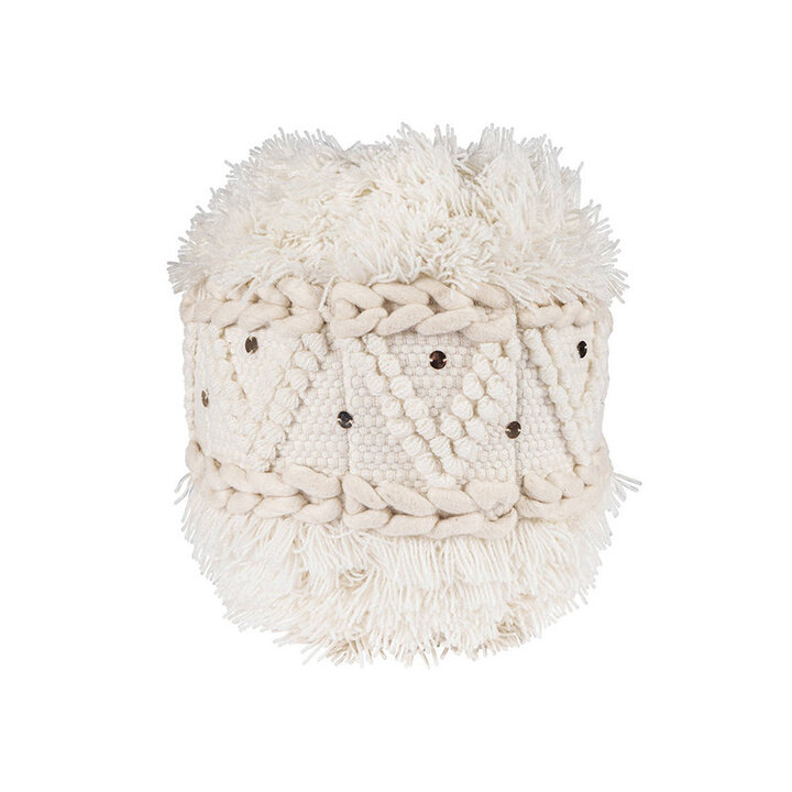 Kleiner Boho Hocker - Basai 525 Creme - 1