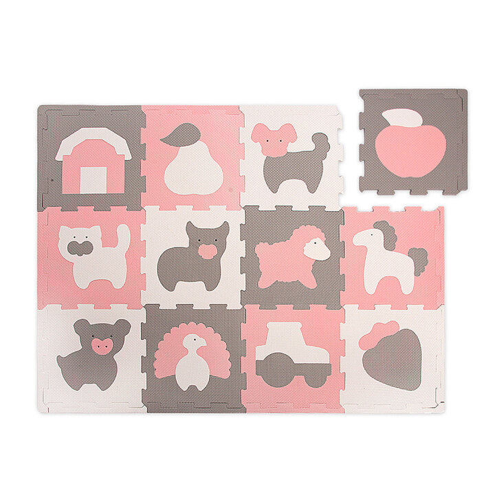Foam Puzzlematte - Sam Bauernhof Rosa - 1