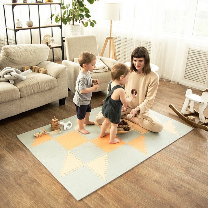 Foam Puzzlematte - Joy Hygge Grau/Terrakotta - 2