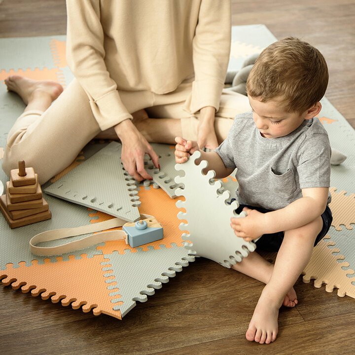 Foam Puzzlematte - Joy Hygge Grau/Terrakotta - 3