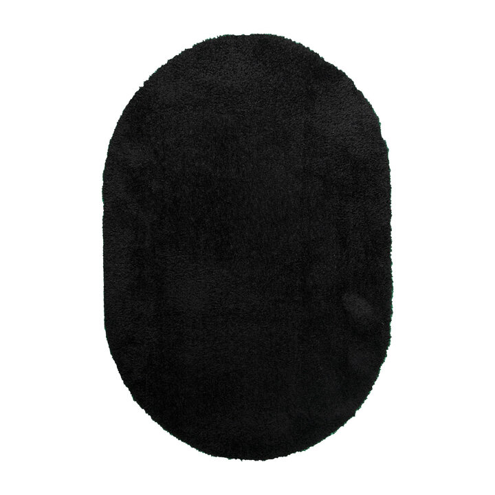 Shaggy Teppich Oval - Blaze Schwarz - 1
