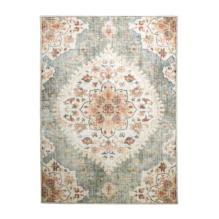 Vintage Gartenteppich - Santo Mandala Olivgrün - 1