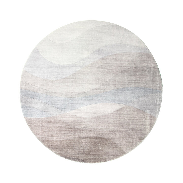 Moderner Teppich Rund - Field Taupe - 1