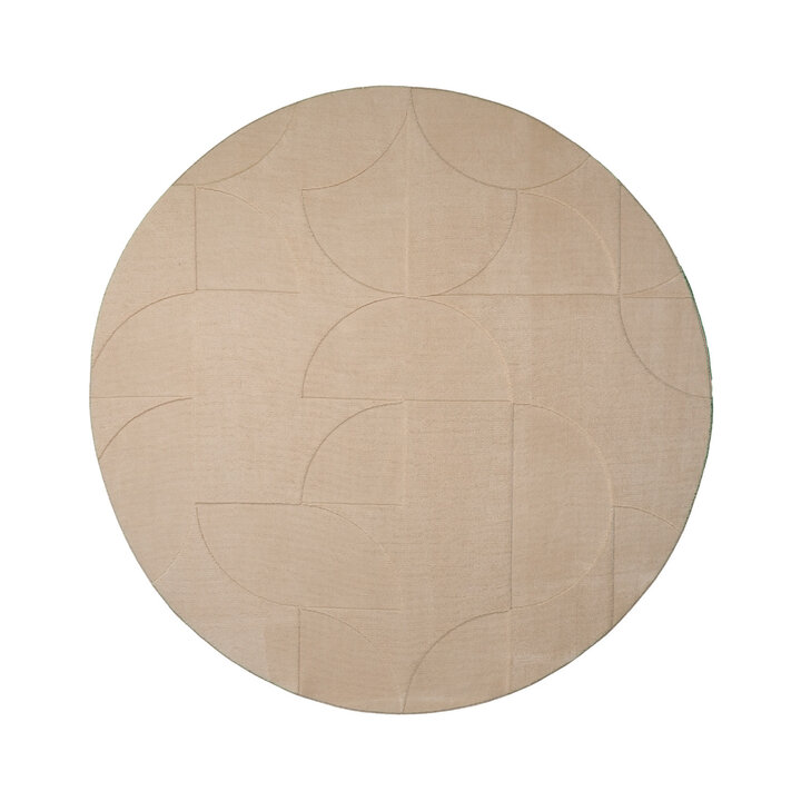 Runder Teppich Wohnzimmer - Charm Circles Beige - 1