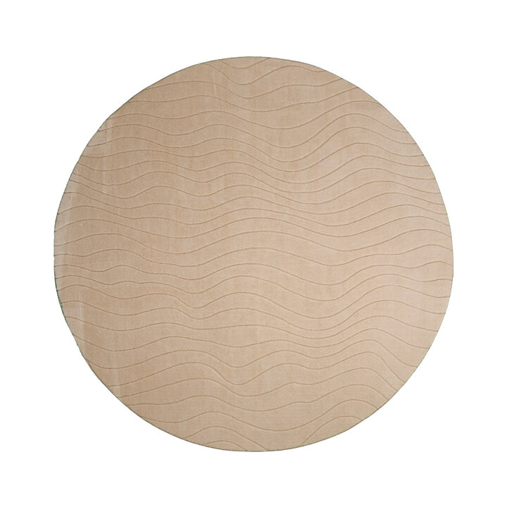 Runder Teppich Wohnzimmer - Charm Waves Beige - 1