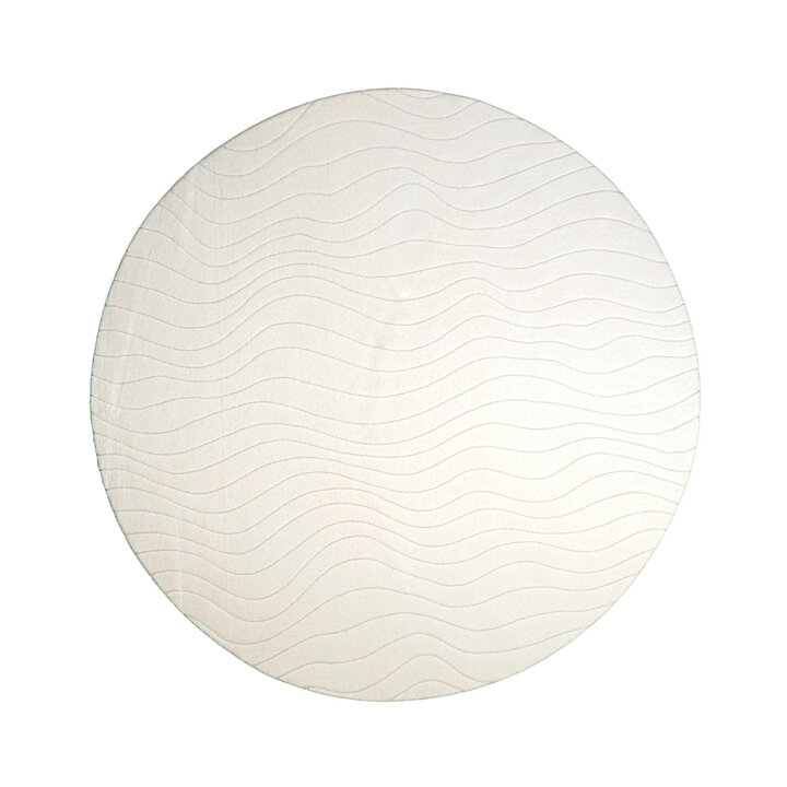 Runder Teppich Wohnzimmer - Charm Waves Weiß - 1