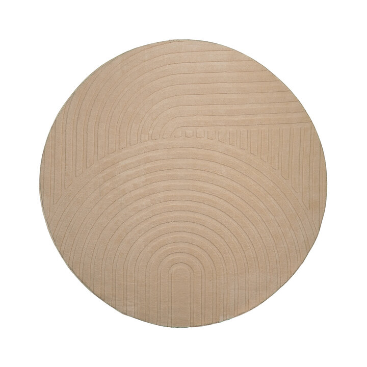 Runder Teppich Wohnzimmer - Charm Curves Beige - 1