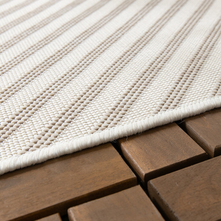 Outdoor Teppich - Capri Lines Beige Creme - 5