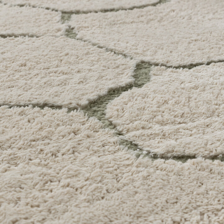 Teppich Wohnzimmer - Yune Stone Creme Grün - 3