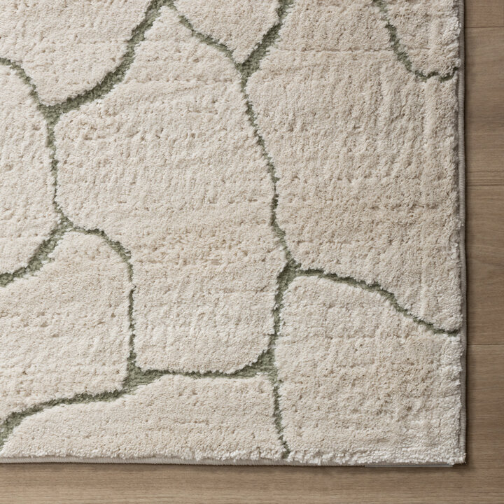 Teppich Wohnzimmer - Yune Stone Creme Grün - 4