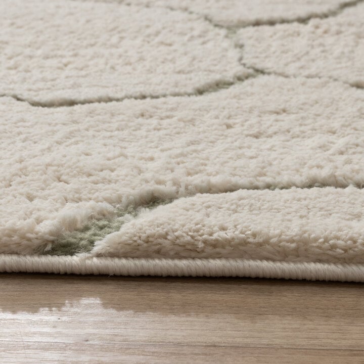 Teppich Wohnzimmer - Yune Stone Creme Grün - 5