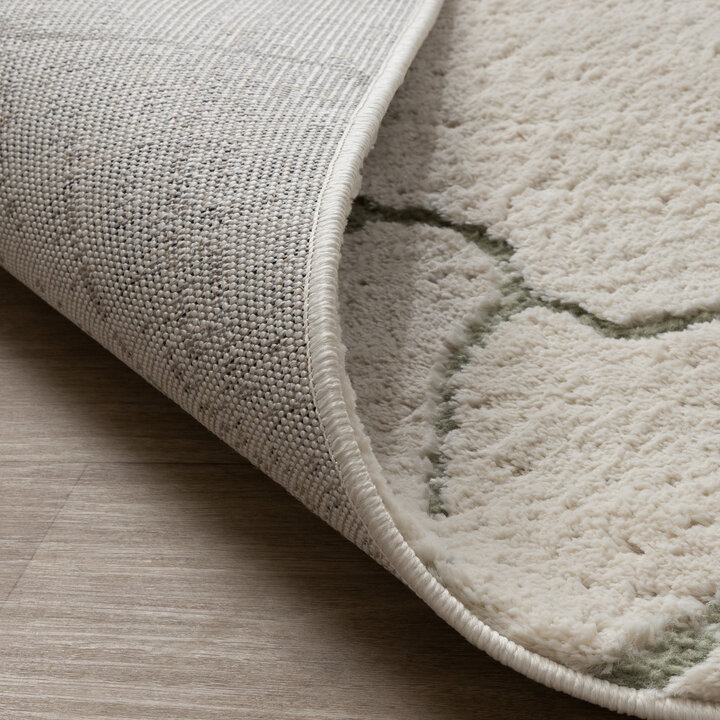 Teppich Wohnzimmer - Yune Stone Creme Grün - 6