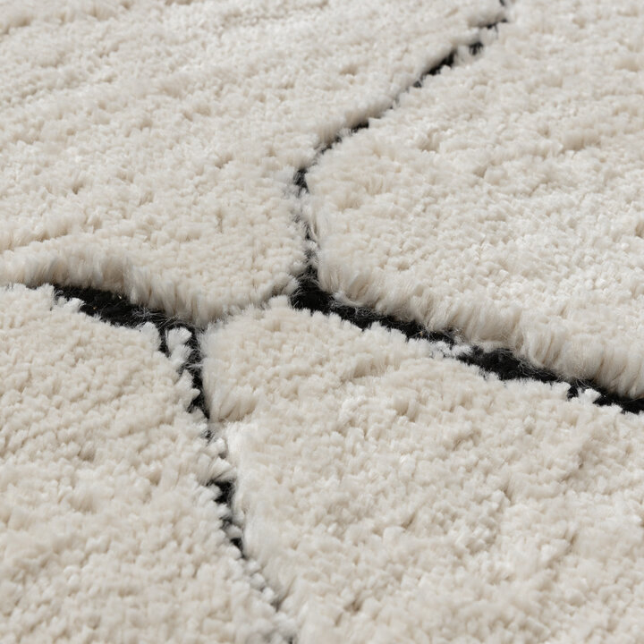 Teppich Wohnzimmer - Yune Stone Creme Schwarz - 3