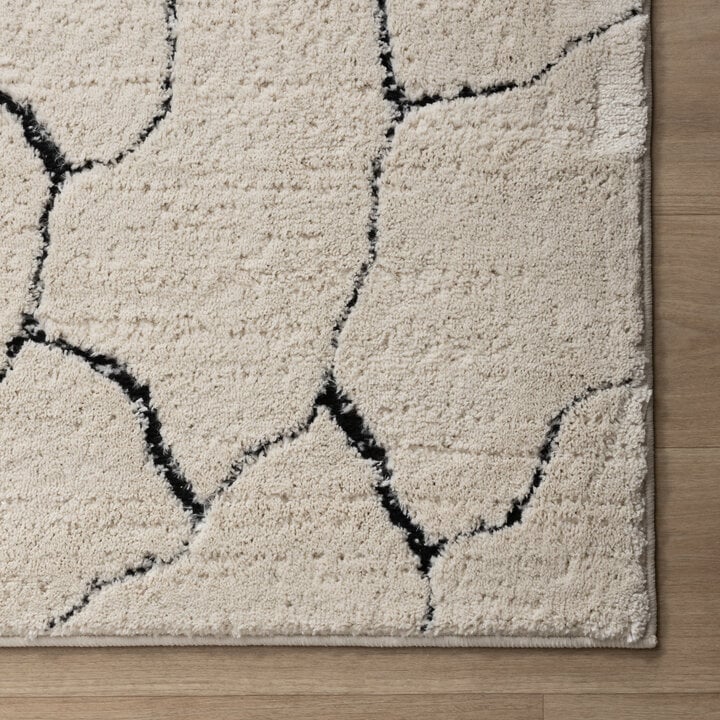 Teppich Wohnzimmer - Yune Stone Creme Schwarz - 4