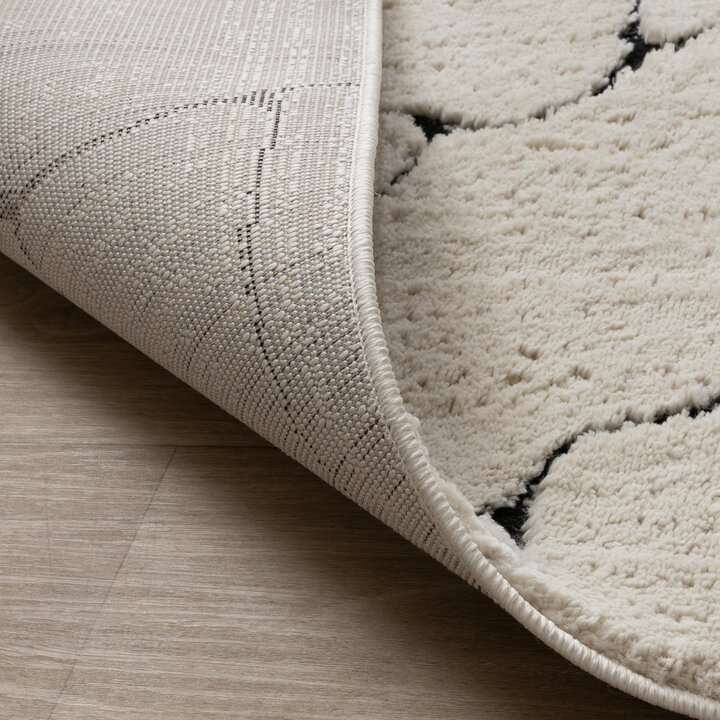 Teppich Wohnzimmer - Yune Stone Creme Schwarz - 6
