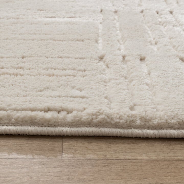Teppich Wohnzimmer - Yune Lines Creme - 5