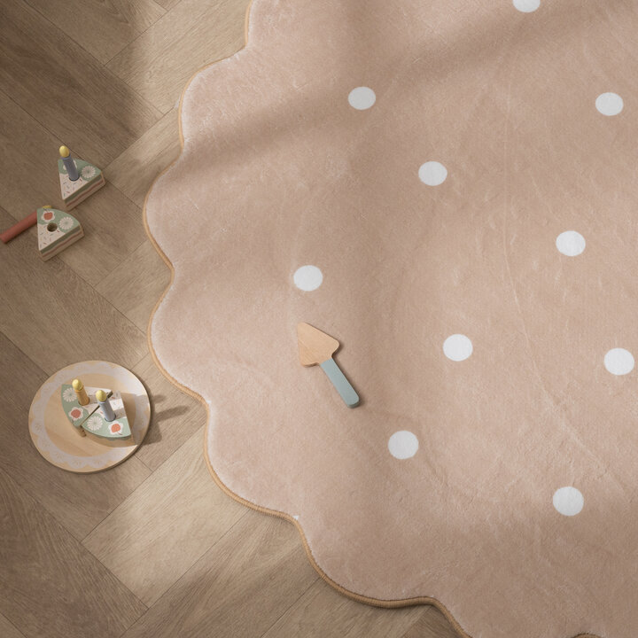 Teppich Kinderzimmer Rund - Cloudy Dots Beige - 3