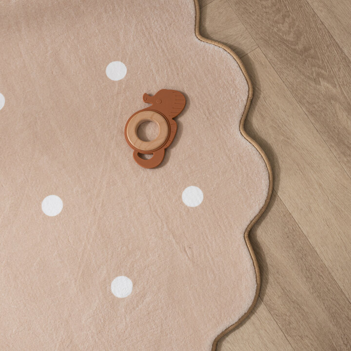 Teppich Kinderzimmer Rund - Cloudy Dots Beige - 5