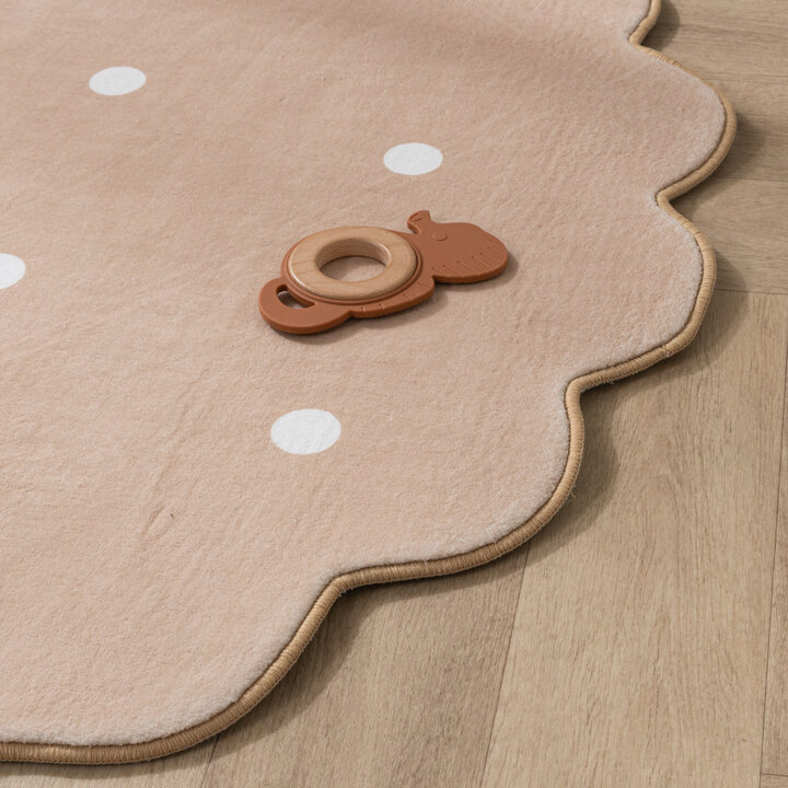 Teppich Kinderzimmer Rund - Cloudy Dots Beige - 6
