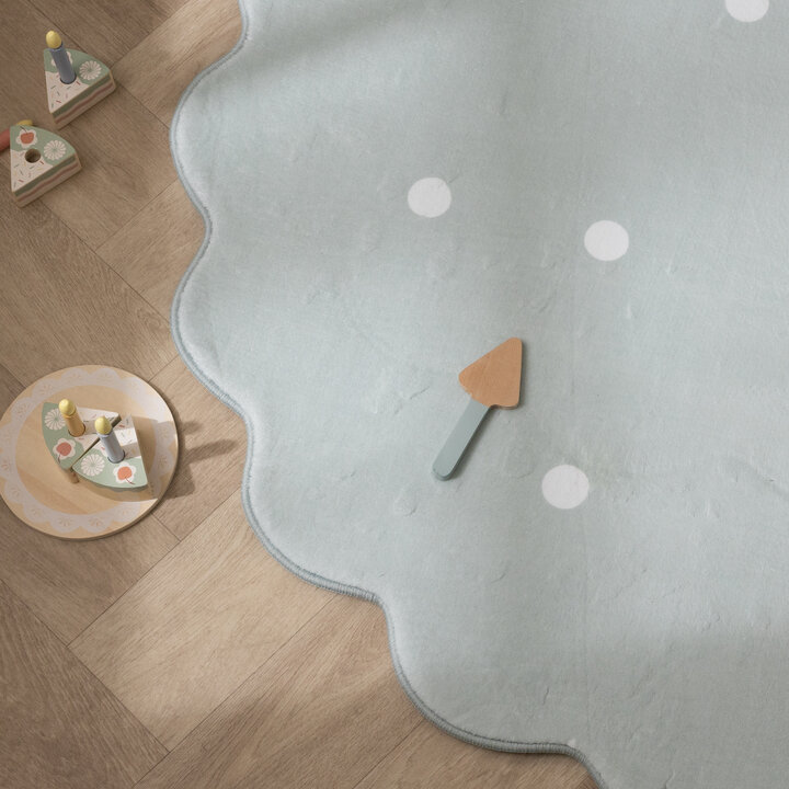 Teppich Kinderzimmer Rund - Cloudy Dots Minze - 3