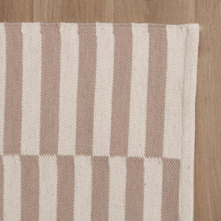 Baumwollteppich - Dazzle Blocks Beige Weiß - 4
