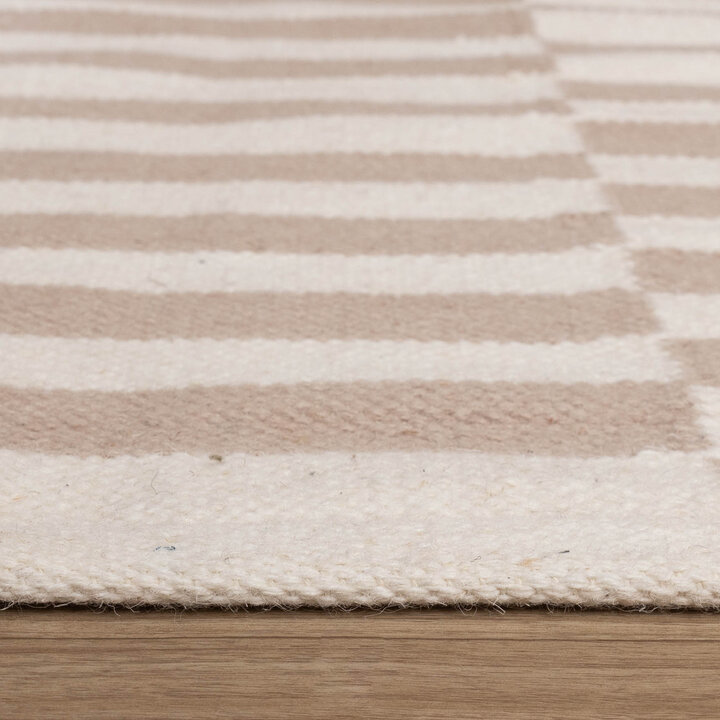 Baumwollteppich - Dazzle Blocks Beige Weiß - 5