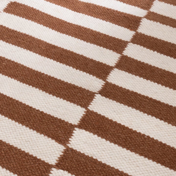 Baumwollteppich - Dazzle Blocks Braun Weiß - 3