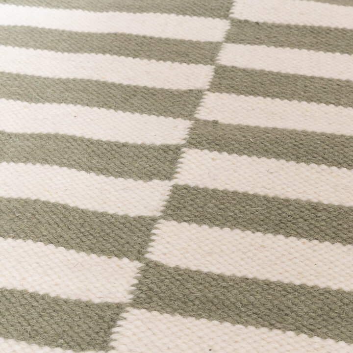 Baumwollteppich - Dazzle Blocks Grün Weiß - 3